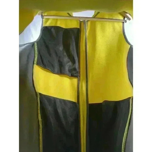 Mens L. L. Bean XL Tall Fleece Yellow And Gray 3 Pocket Vest - Picture 10 of 12